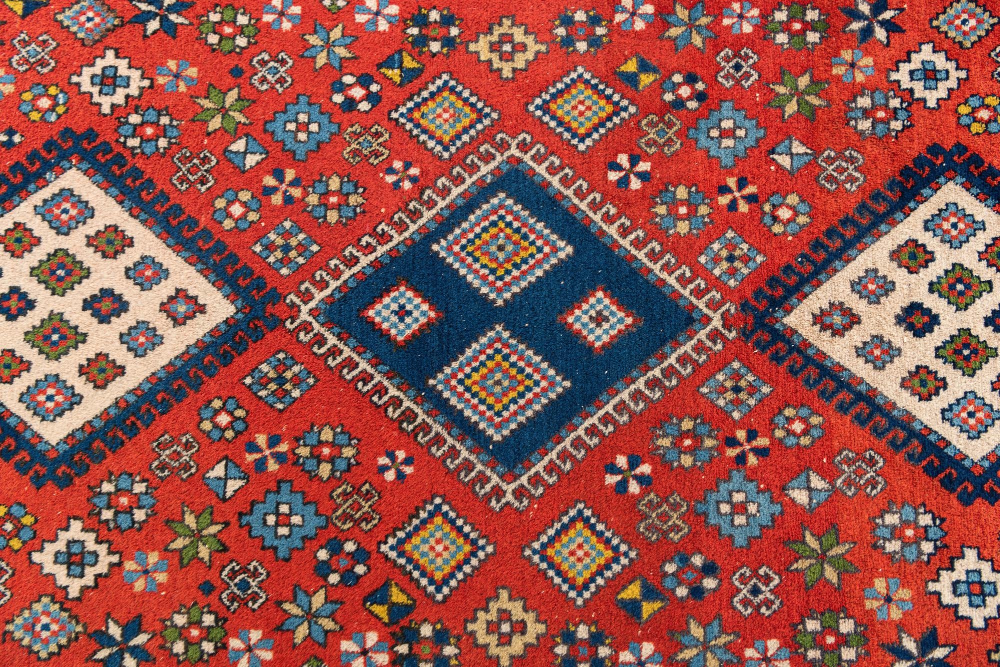 4' 6 x 7' 1 Hand Knotted Kazak Oriental Wool Rug