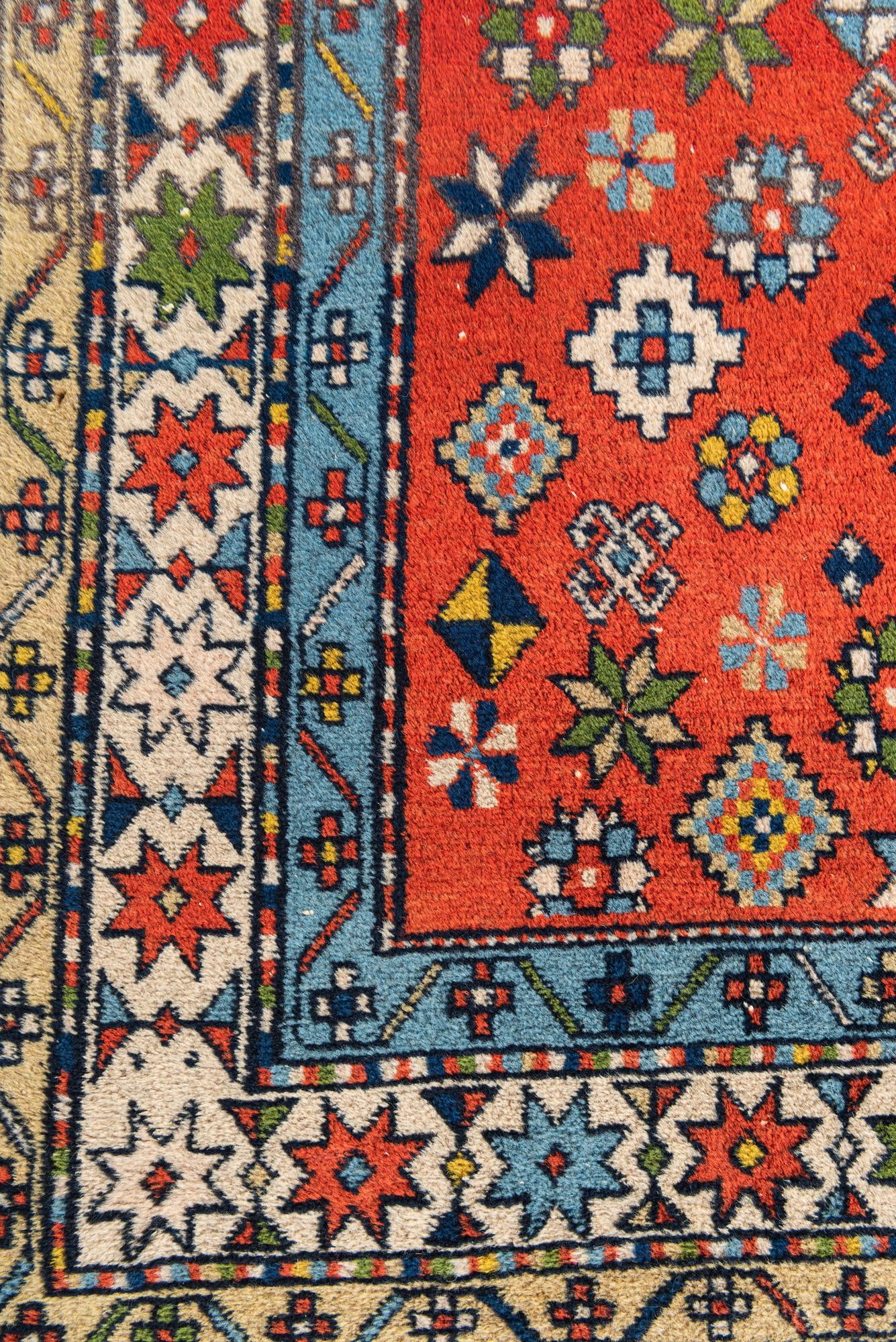 4' 6 x 7' 1 Hand Knotted Kazak Oriental Wool Rug