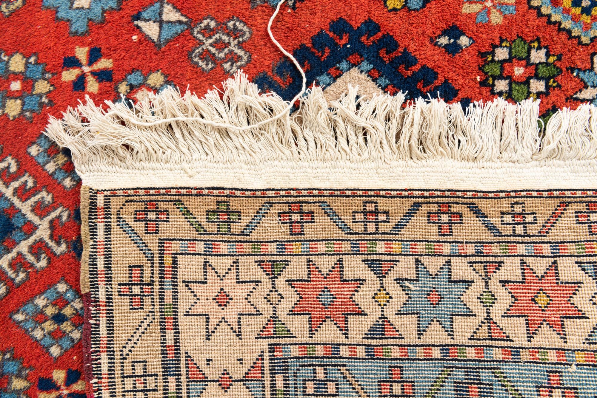 4' 6 x 7' 1 Hand Knotted Kazak Oriental Wool Rug