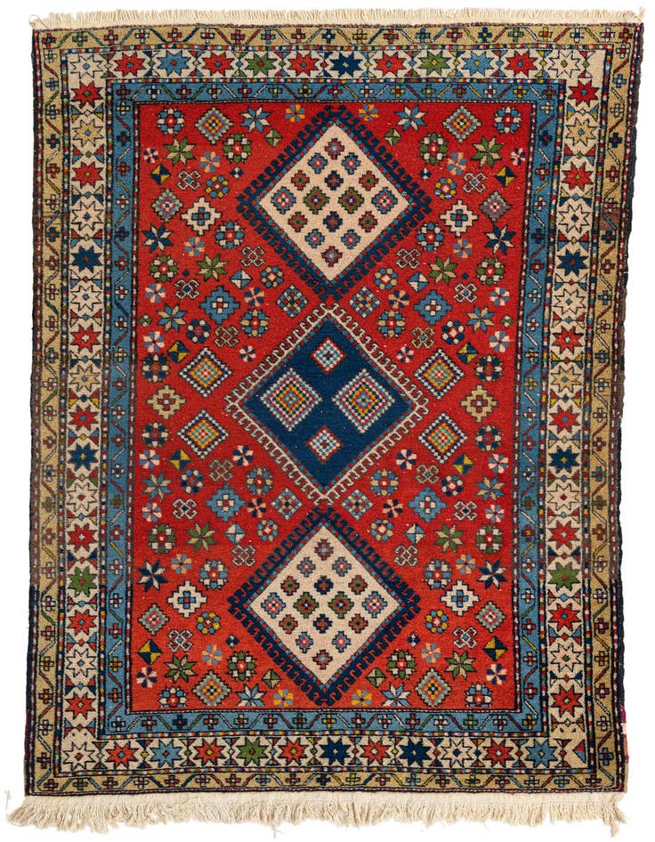 Detail image of 4' 6 x 7' 1 Hand Knotted Kazak Oriental Wool Rug