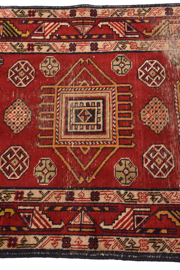 Detail image of 2' 8 x 4' 4 Hand Knotted Kazak Persian Wool Rug