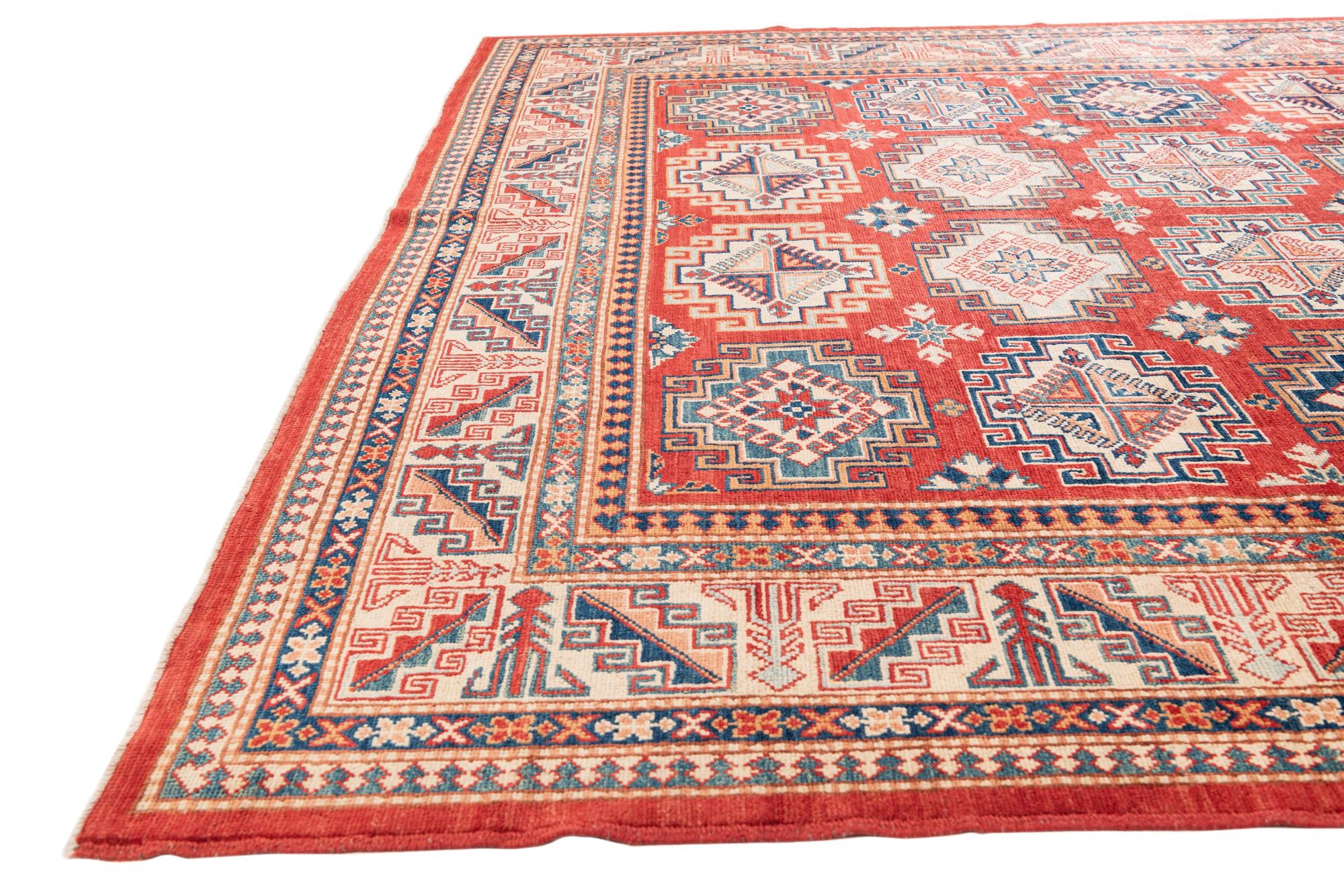 8' 3 x 11' 2 Hand Knotted Kazak Rug