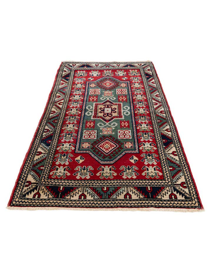 2' 11 x 5' 2 Hand Knotted Kazak Oriental Wool Rug