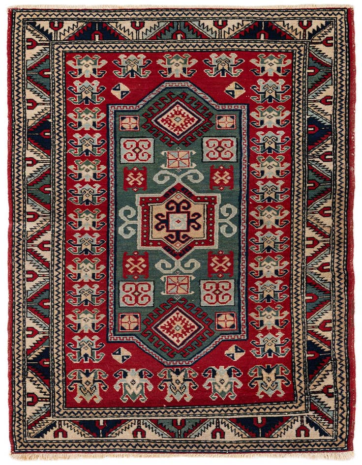 Detail image of 2' 11 x 5' 2 Hand Knotted Kazak Oriental Wool Rug