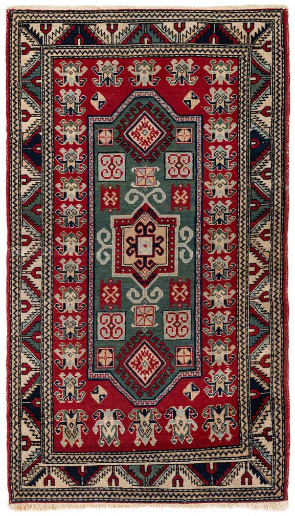 2' 11 x 5' 2 Hand Knotted Kazak Oriental Wool Rug