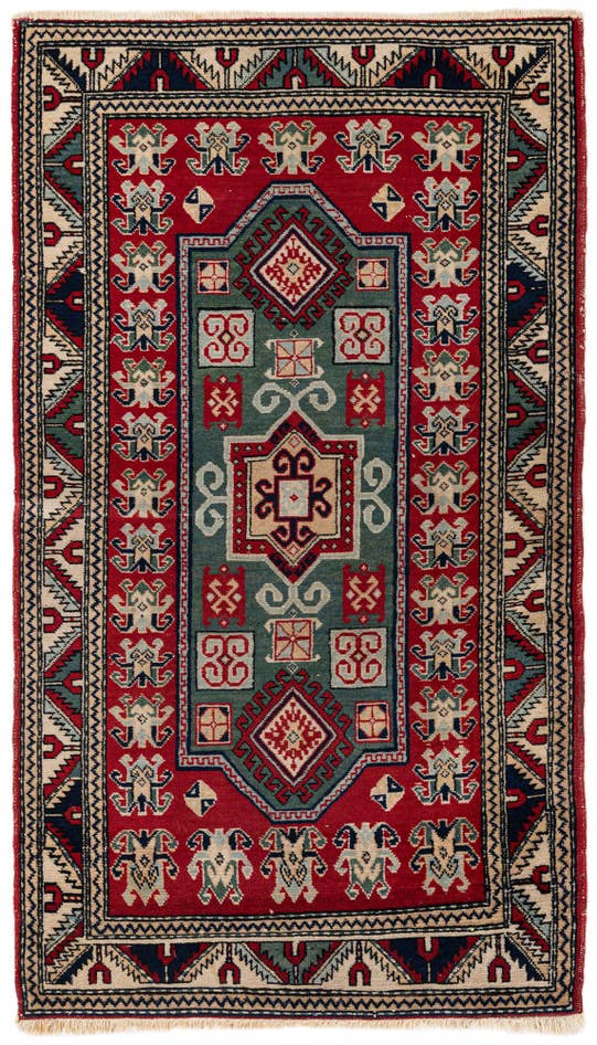 Detail image of 2' 11 x 5' 2 Hand Knotted Kazak Oriental Wool Rug