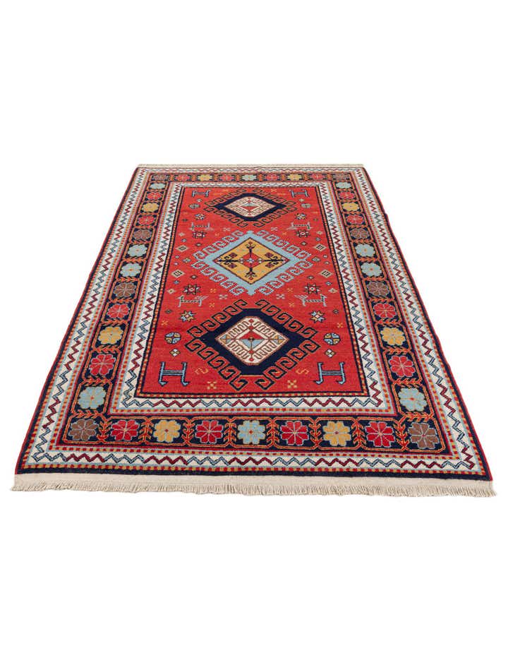4' 3 x 6' 6 Hand Knotted Kazak Rug