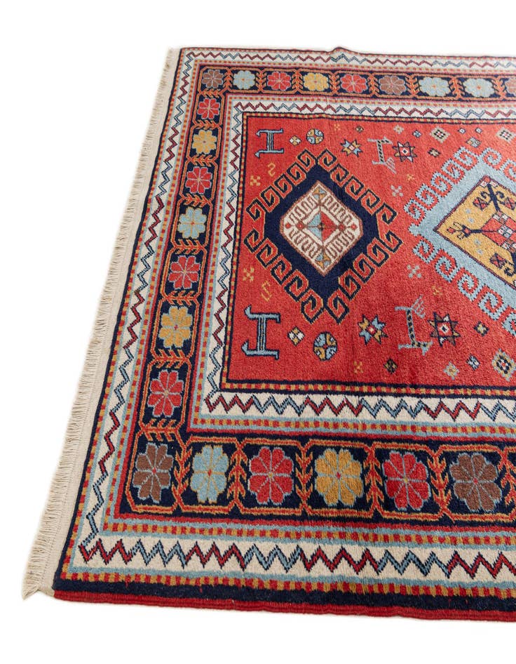 Detail image of 4' 3 x 6' 6  Hand Knotted Kazak Rug