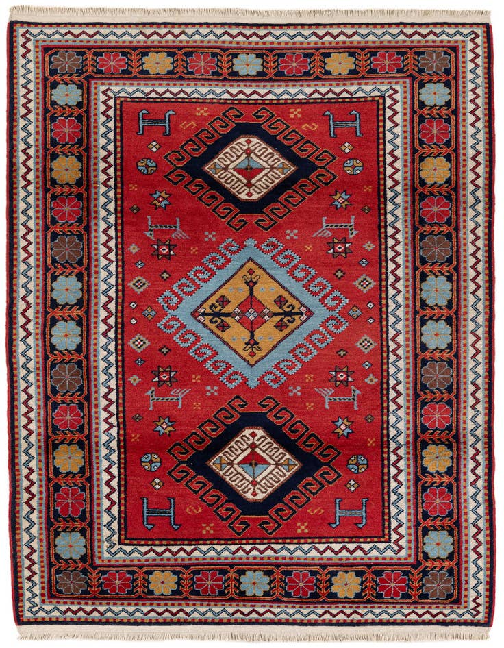 Detail image of 4' 3 x 6' 6 Hand Knotted Kazak Rug