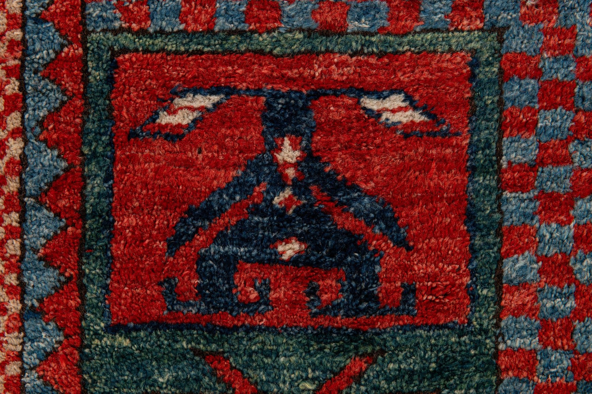 175cm x 220cm Hand Knotted Kazak Wool Rug