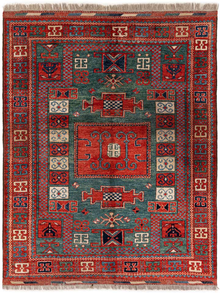 175cm x 220cm Hand Knotted Kazak Wool Rug