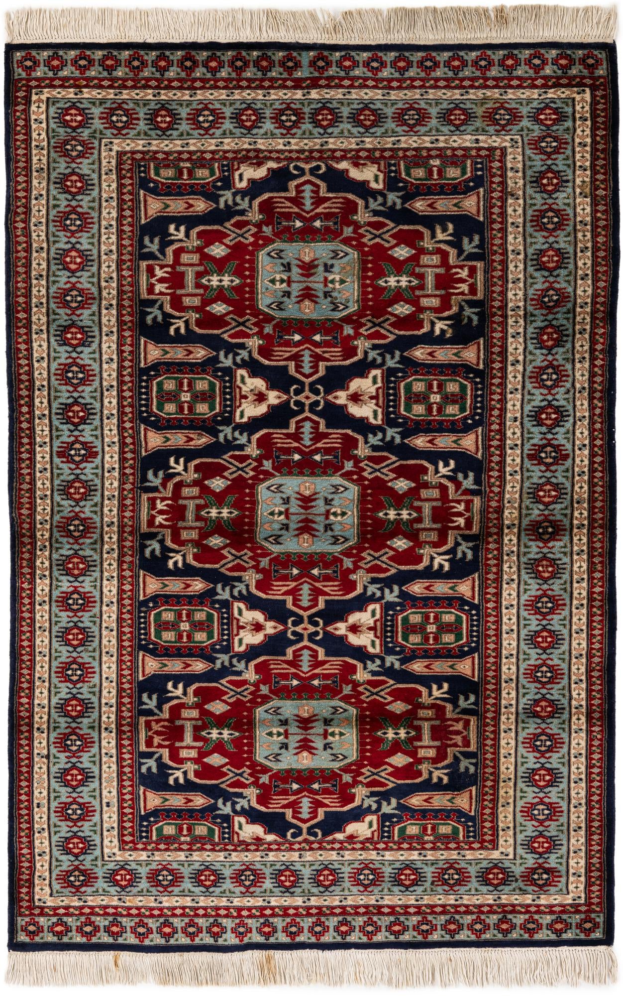 4' x 6' 1 Hand Knotted Kazak Rug
