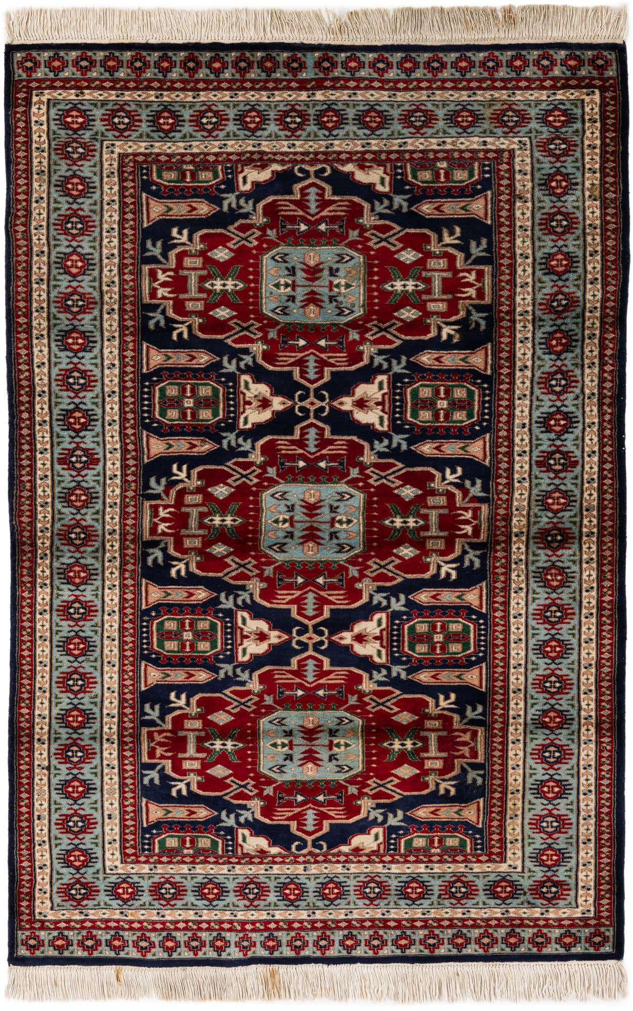 4' x 6' 1 Hand Knotted Kazak Rug