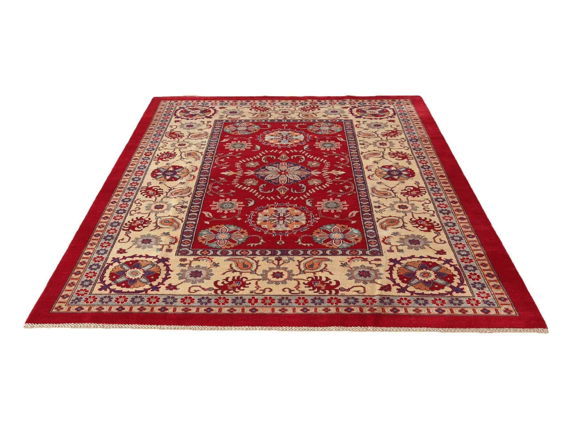 6' 7 x 9' 4 Hand Knotted Kazak Rug