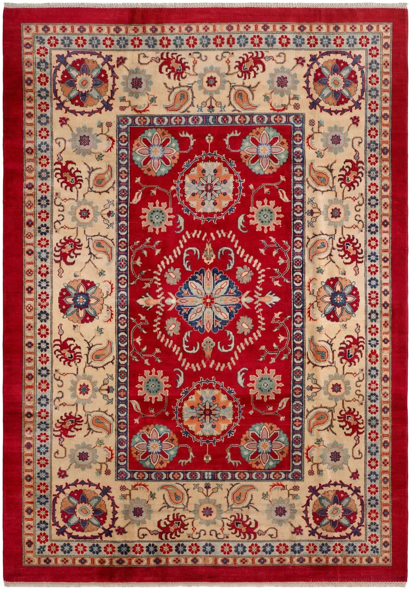 6' 7 x 9' 4 Hand Knotted Kazak Rug