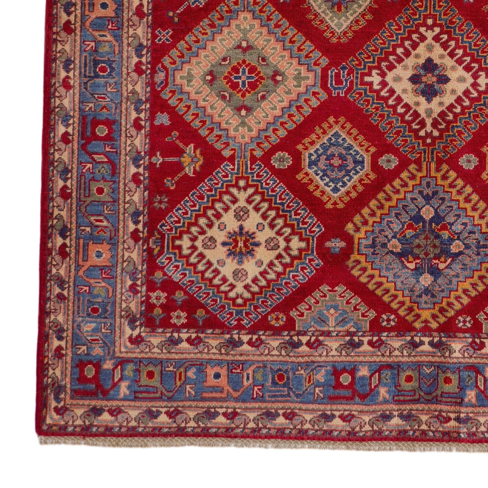 5' 7 x 7' 10 Hand Knotted Kazak Rug