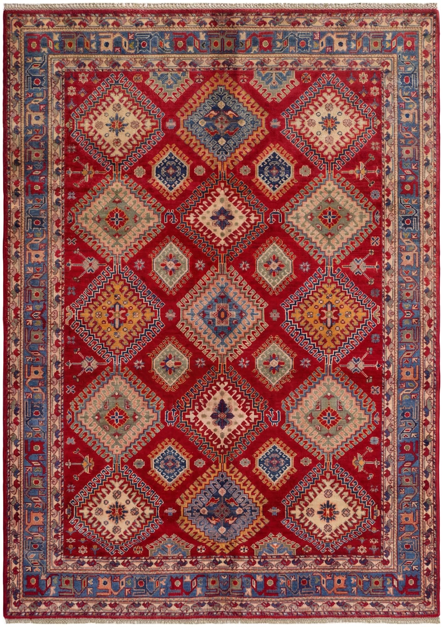 5' 7 x 7' 10 Hand Knotted Kazak Rug