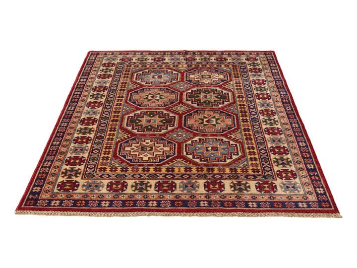4' 2 x 5' 10 Hand Knotted Kazak Rug