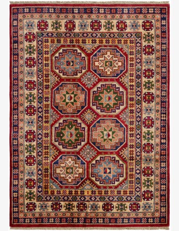 4' 2 x 5' 10 Hand Knotted Kazak Rug