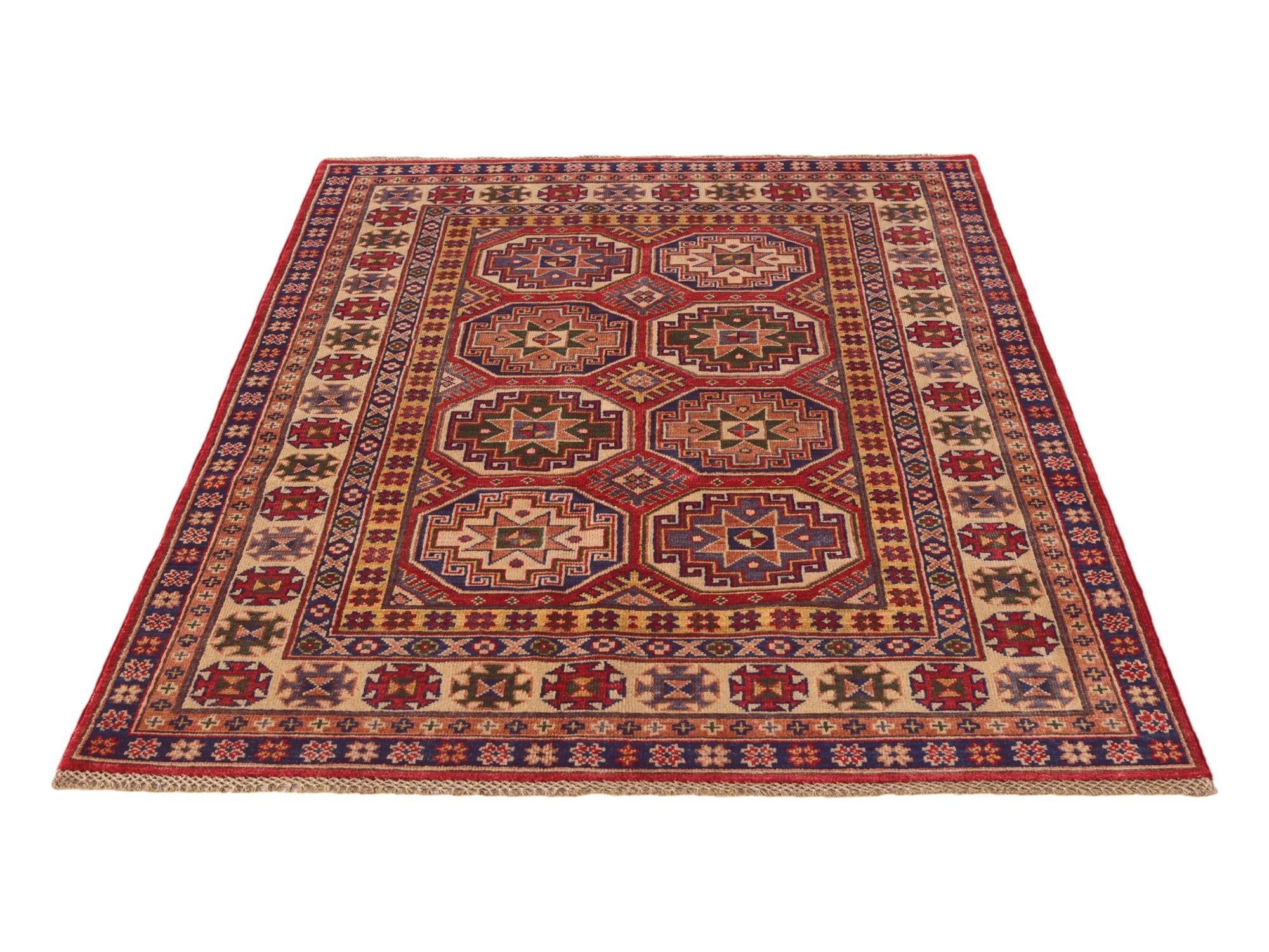 4' 3 x 6' 2 Hand Knotted Kazak Rug