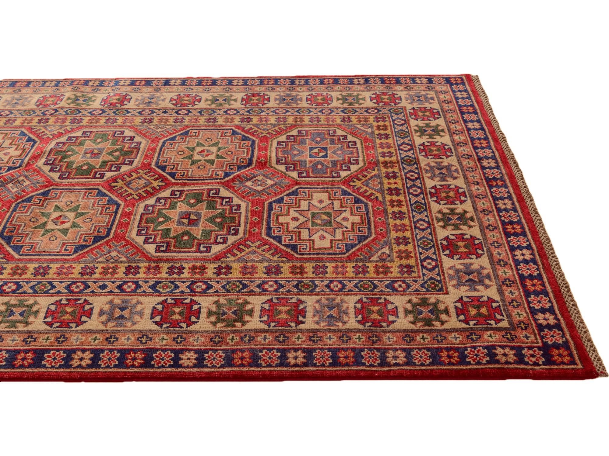 4' 3 x 6' 2 Hand Knotted Kazak Rug