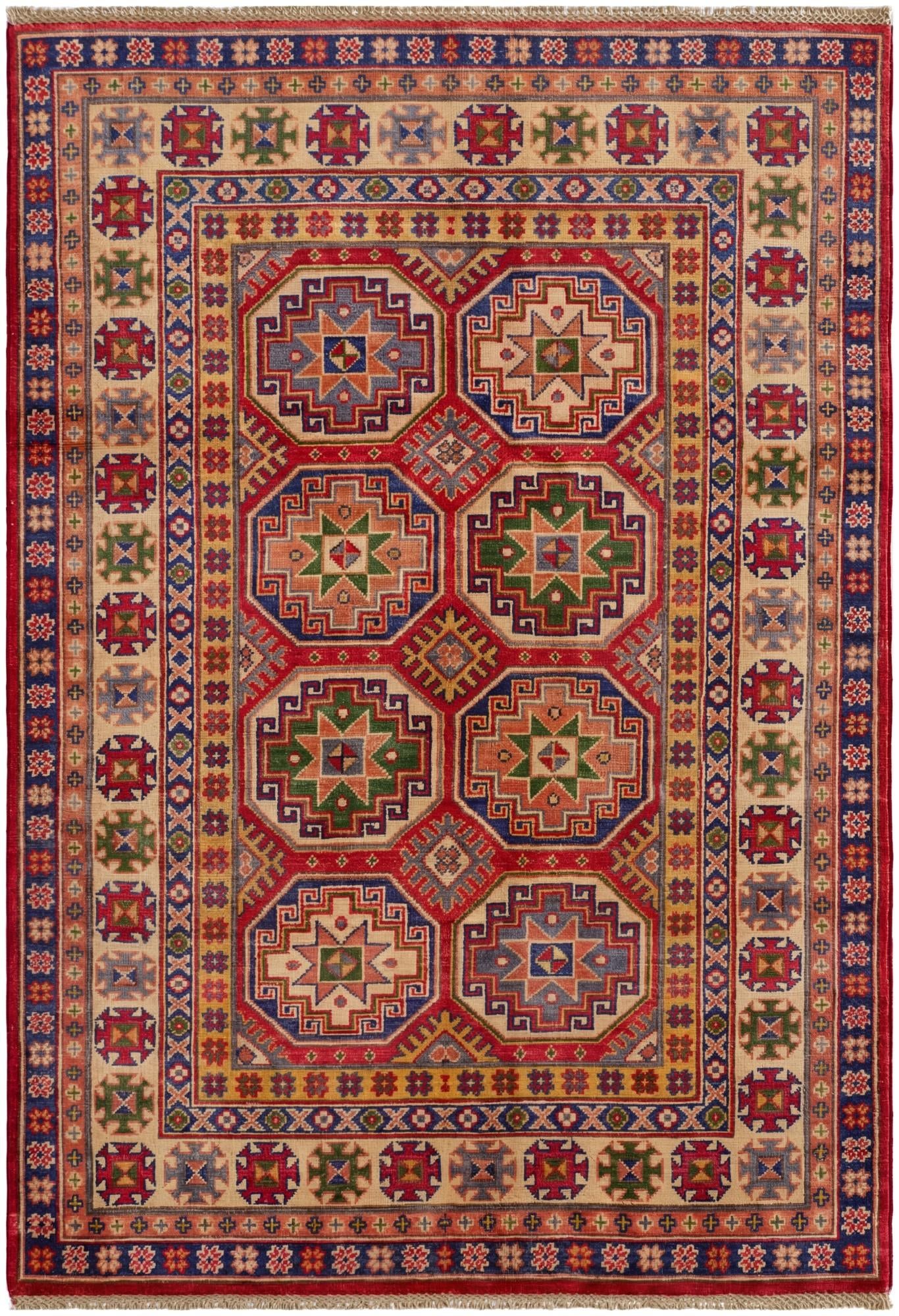 4' 3 x 6' 2 Hand Knotted Kazak Rug