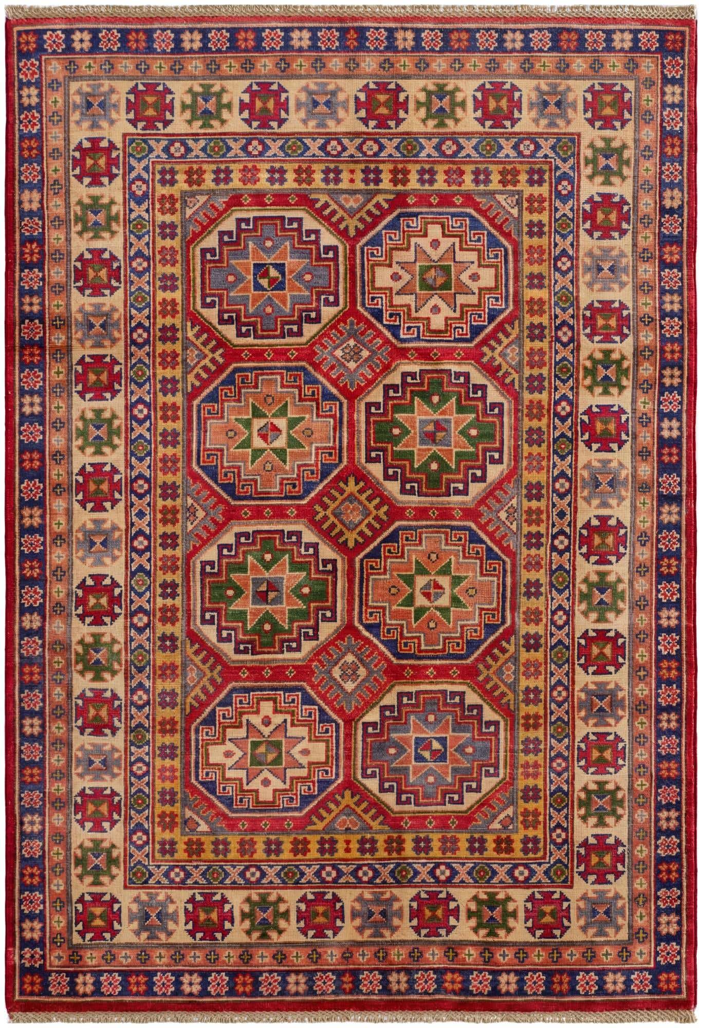 4' 3 x 6' 2 Hand Knotted Kazak Rug