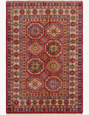4' 3 x 6' 2 Hand Knotted Kazak Rug