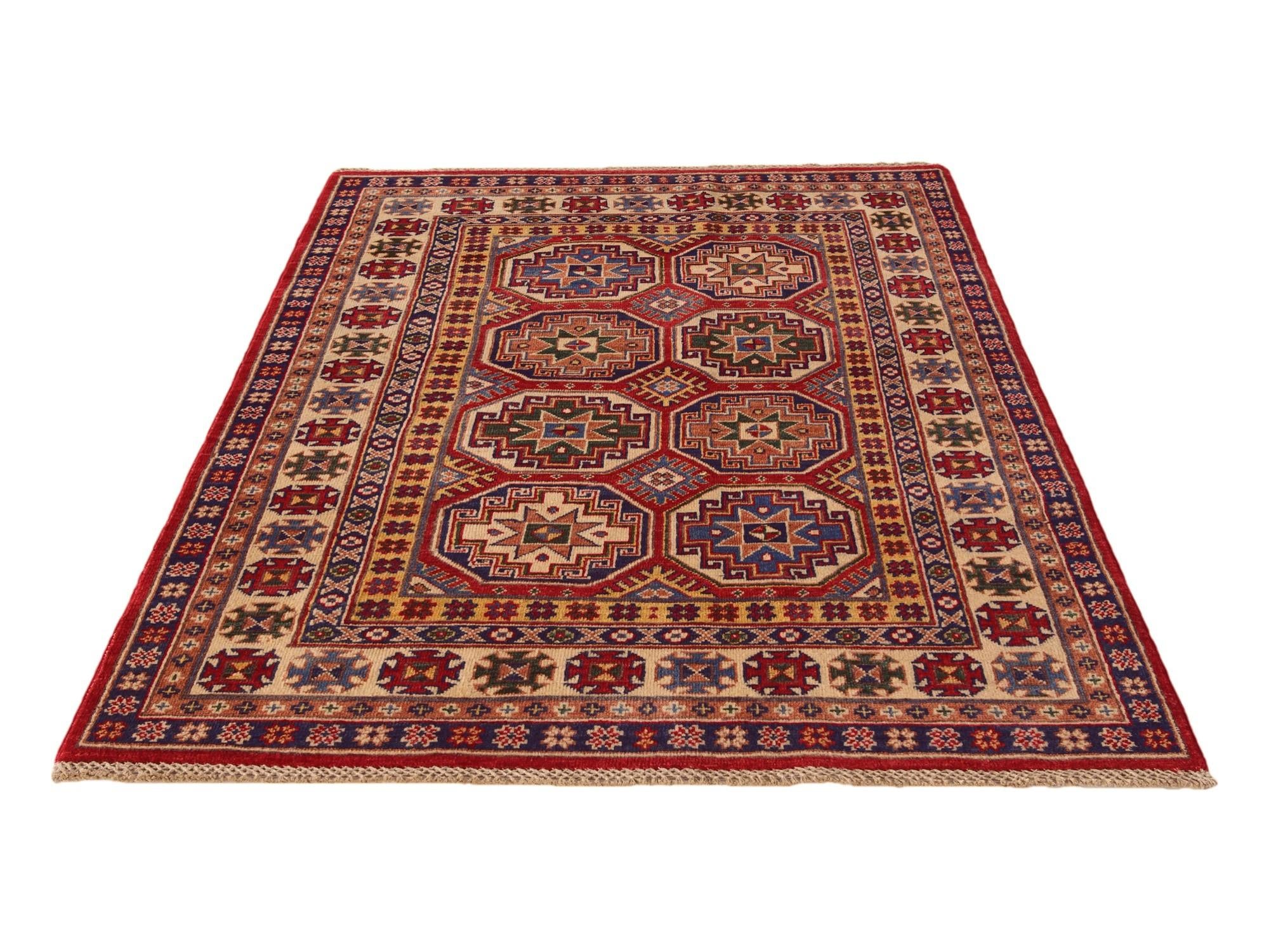 3' 10 x 6' 1 Hand Knotted Kazak Rug