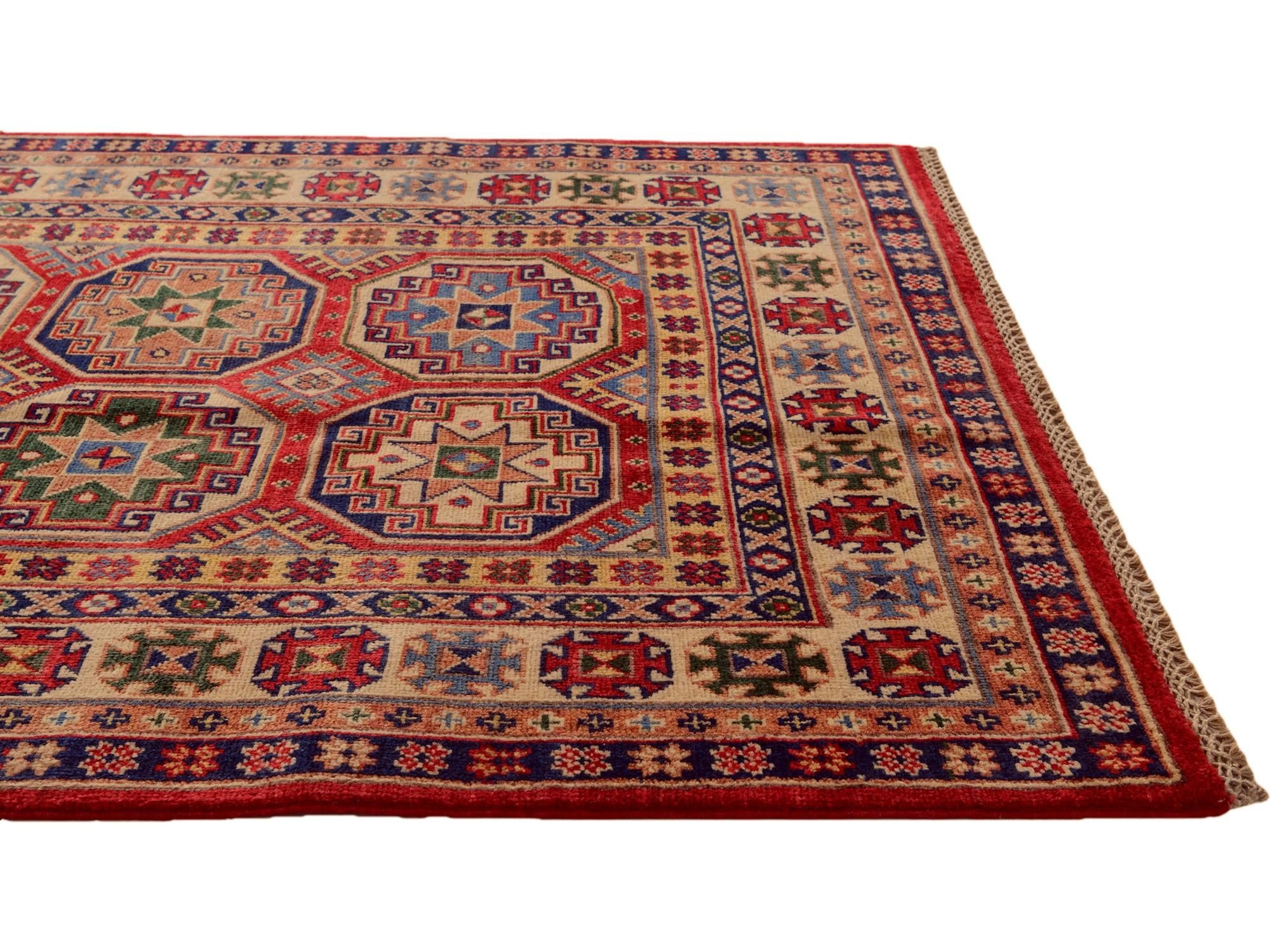3' 10 x 6' 1 Hand Knotted Kazak Rug