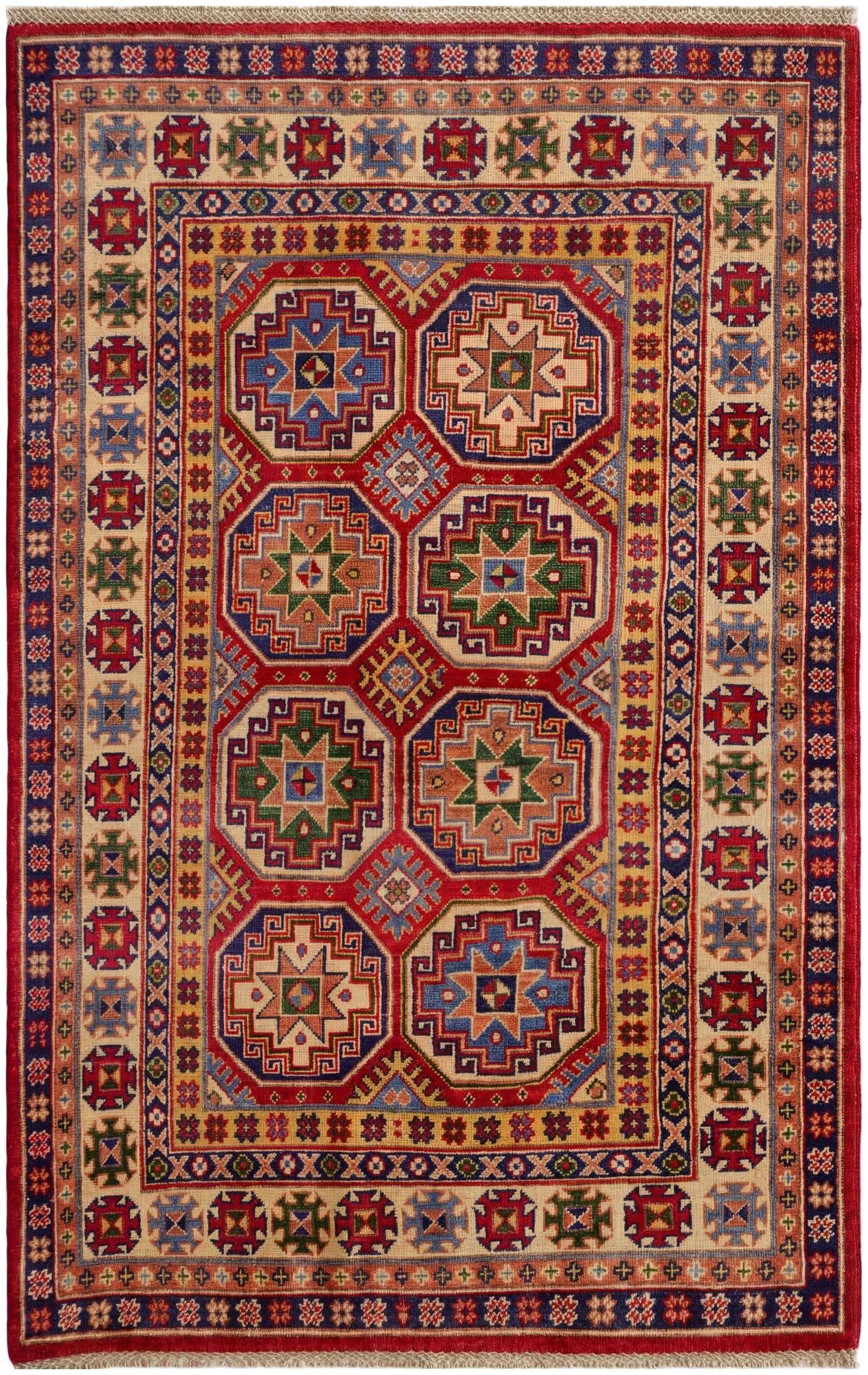 3' 10 x 6' 1 Hand Knotted Kazak Rug
