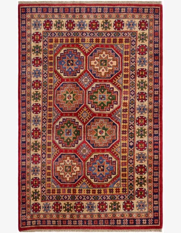 3' 10 x 6' 1 Hand Knotted Kazak Rug