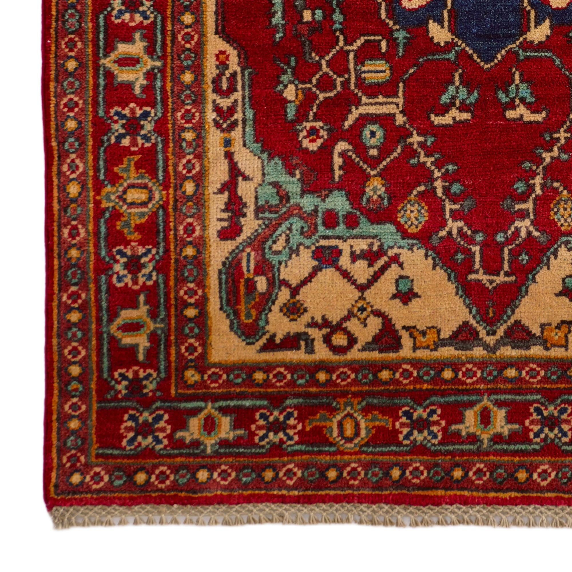 3' 2 x 4' 10 Hand Knotted Kazak Rug
