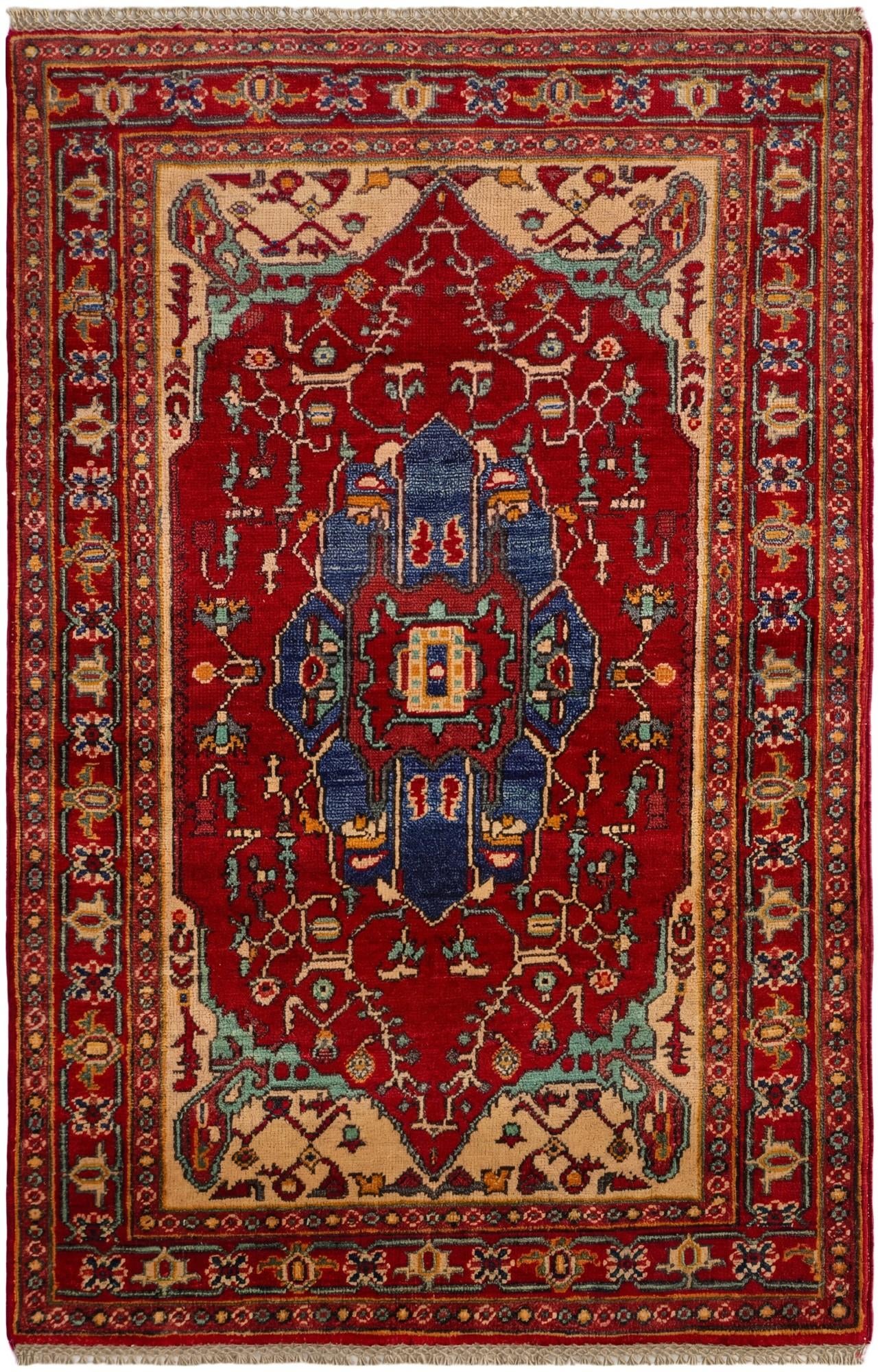 3' 2 x 4' 10 Hand Knotted Kazak Rug