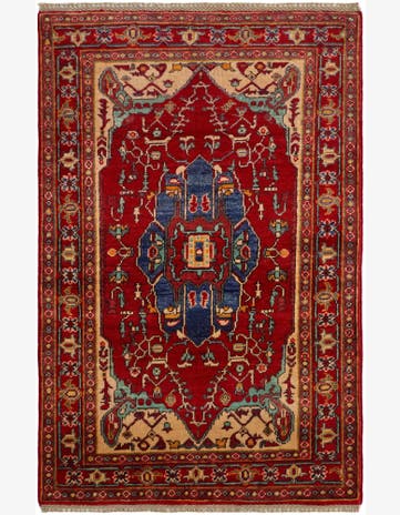 3' 2 x 4' 10 Hand Knotted Kazak Rug