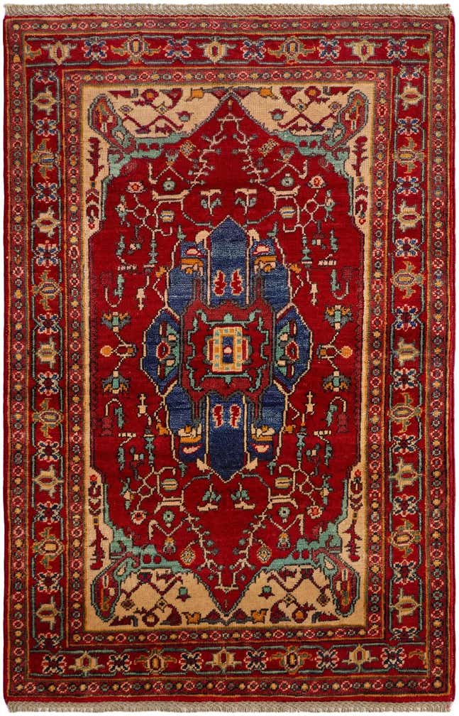 3' 2 x 4' 10 Hand Knotted Kazak Rug