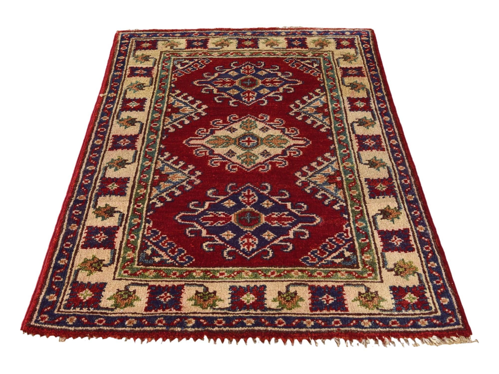 2' x 3' 1 Hand Knotted Kazak Rug