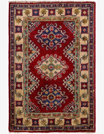 2' x 3' 1 Hand Knotted Kazak Rug