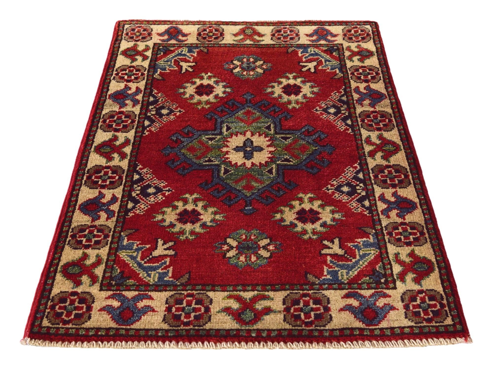 2' x 3' 1 Hand Knotted Kazak Rug