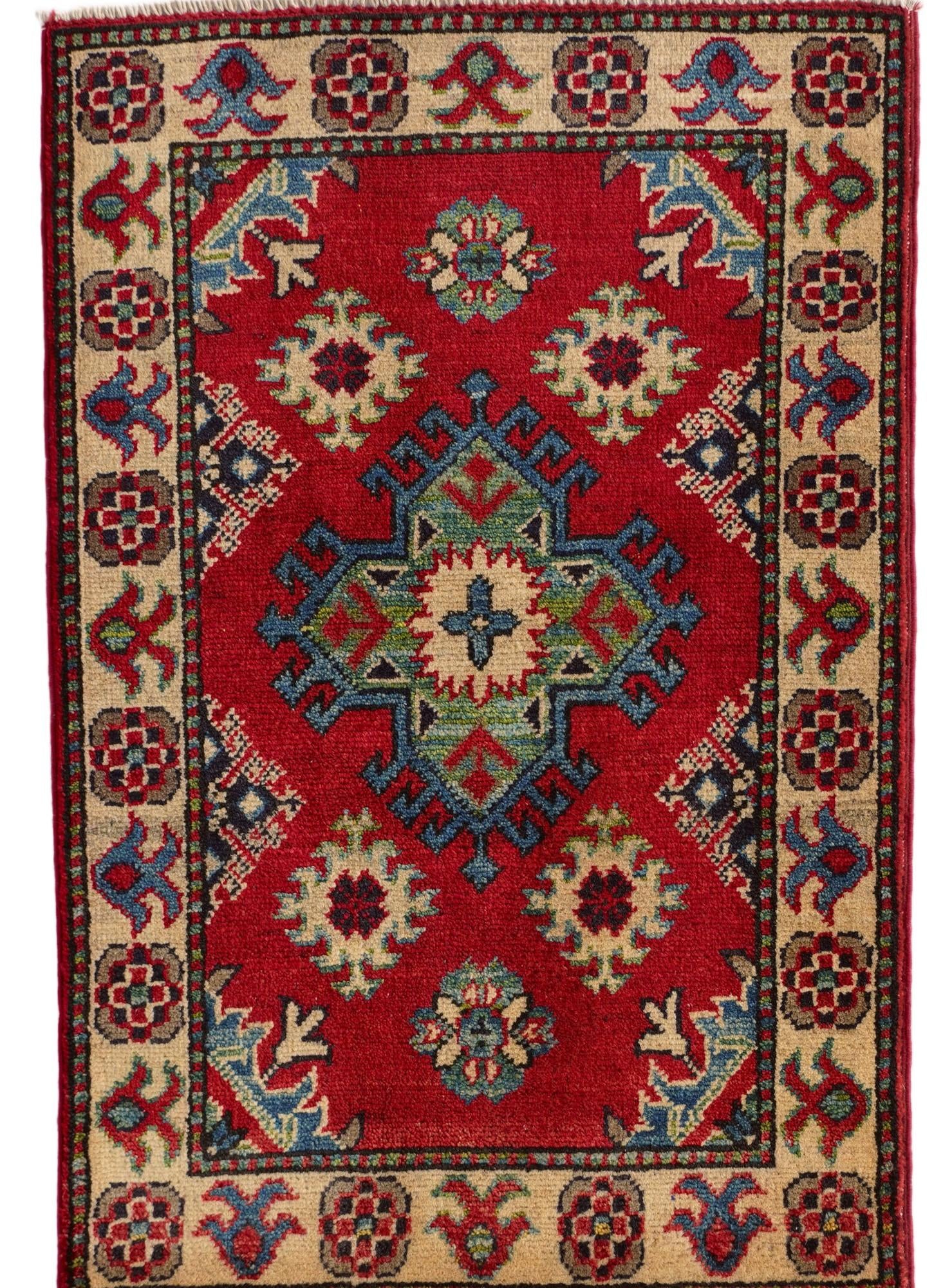 2' x 3' 1 Hand Knotted Kazak Rug