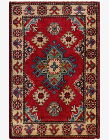 2' x 3' 1 Hand Knotted Kazak Rug