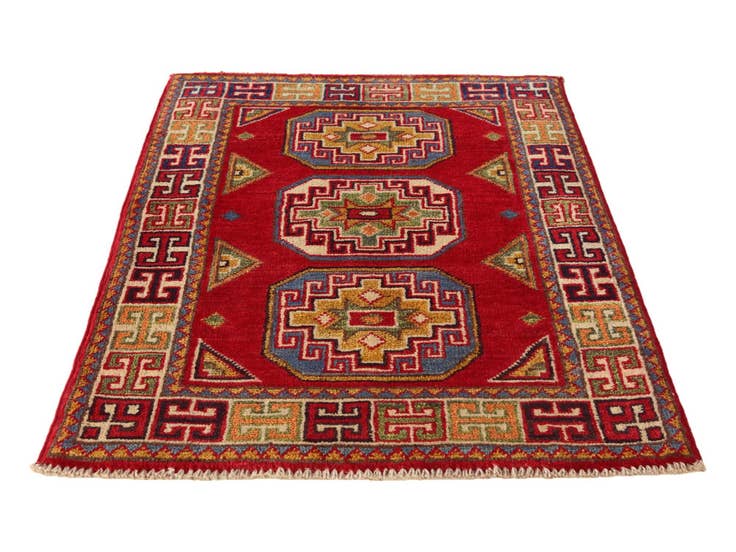 Detail image of 2' 1 x 2' 11 Hand Knotted Kazak Rug
