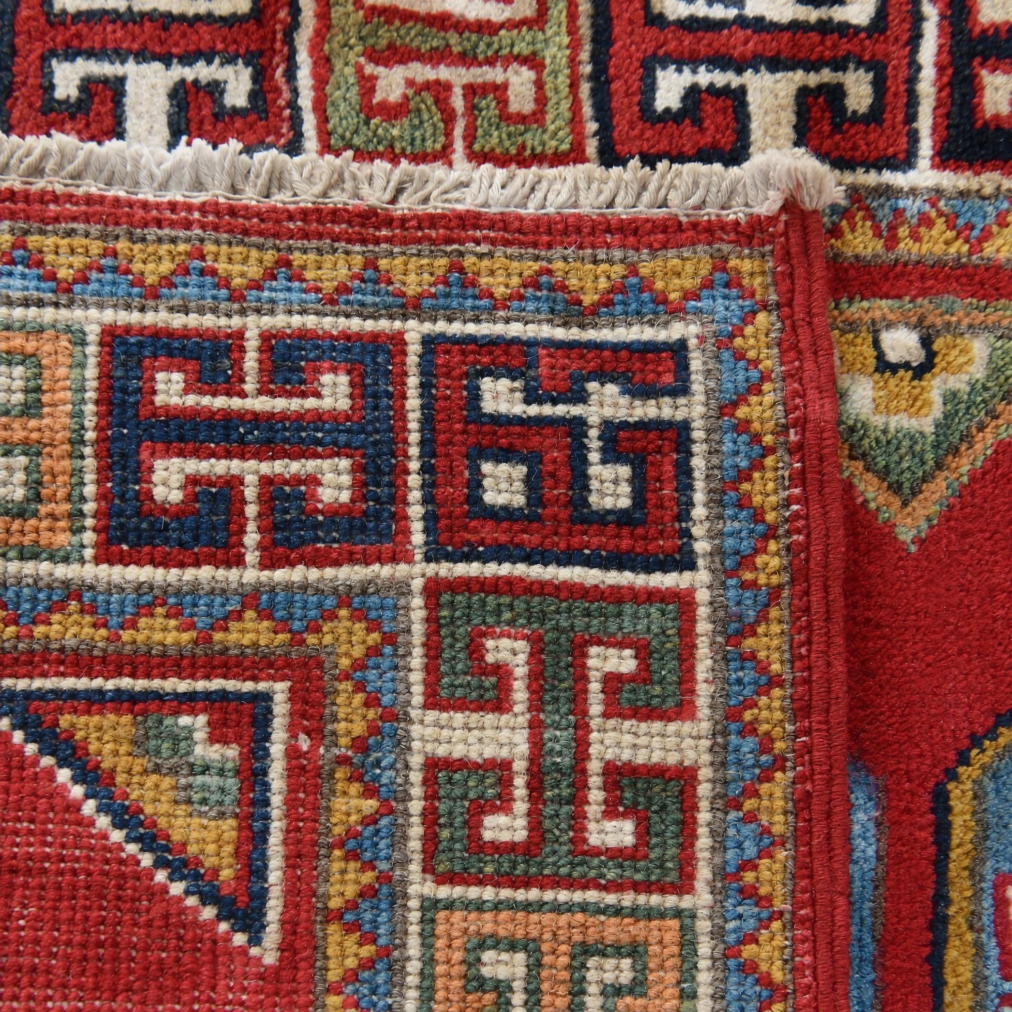 65cm x 90cm anudado a mano Kazak Alfombra