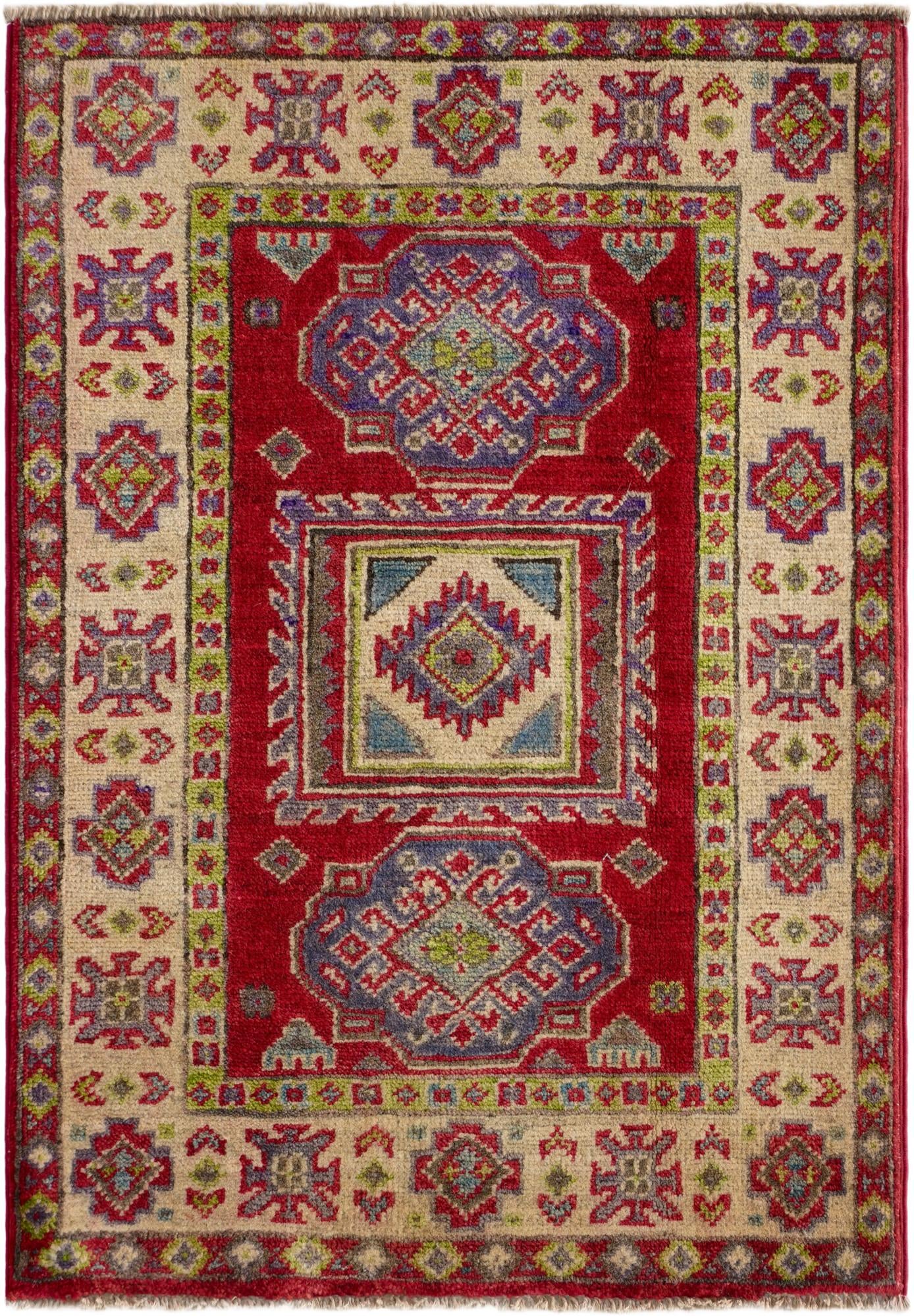 2' 1 x 3' Hand Knotted Kazak Rug