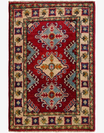 2' x 2' 11 Hand Knotted Kazak Rug