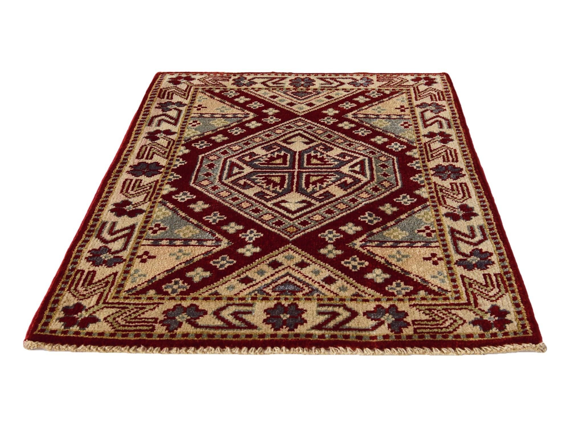 2' 1 x 3' Hand Knotted Kazak Rug