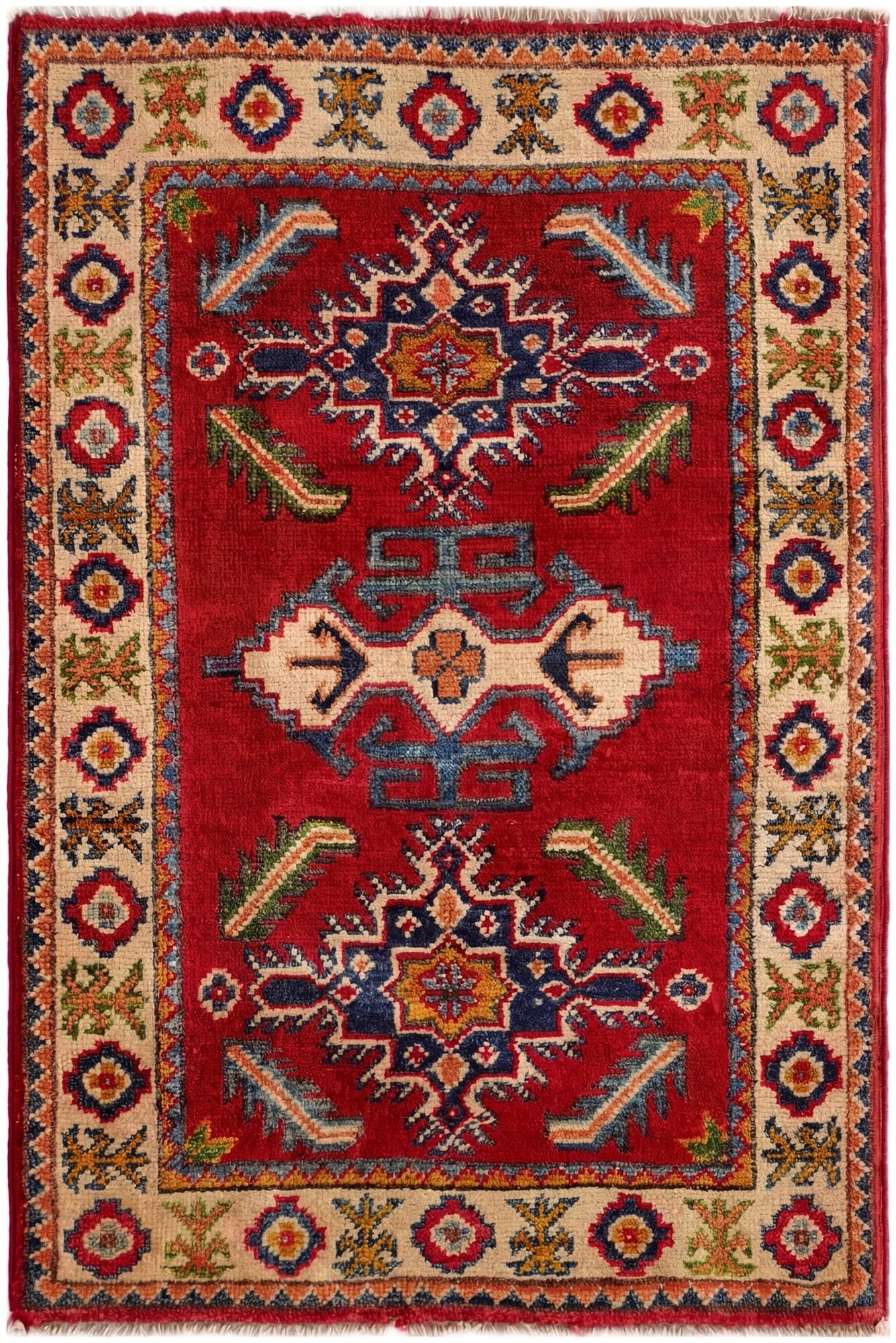 2' x 3' Hand Knotted Kazak Rug