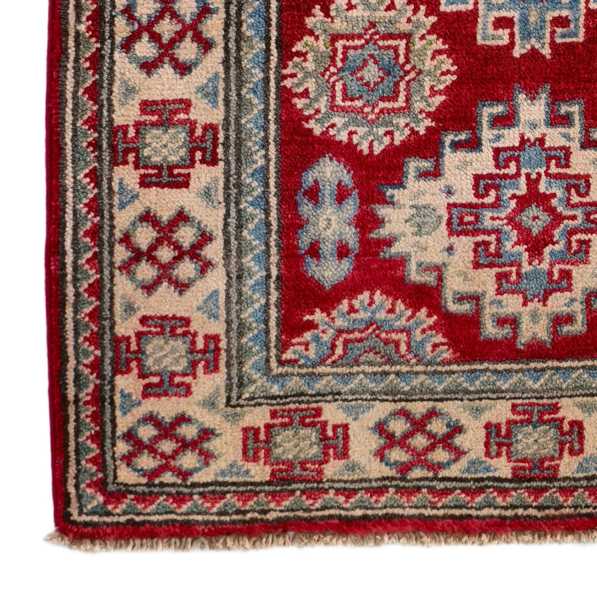 2' 1 x 3' Hand Knotted Kazak Rug