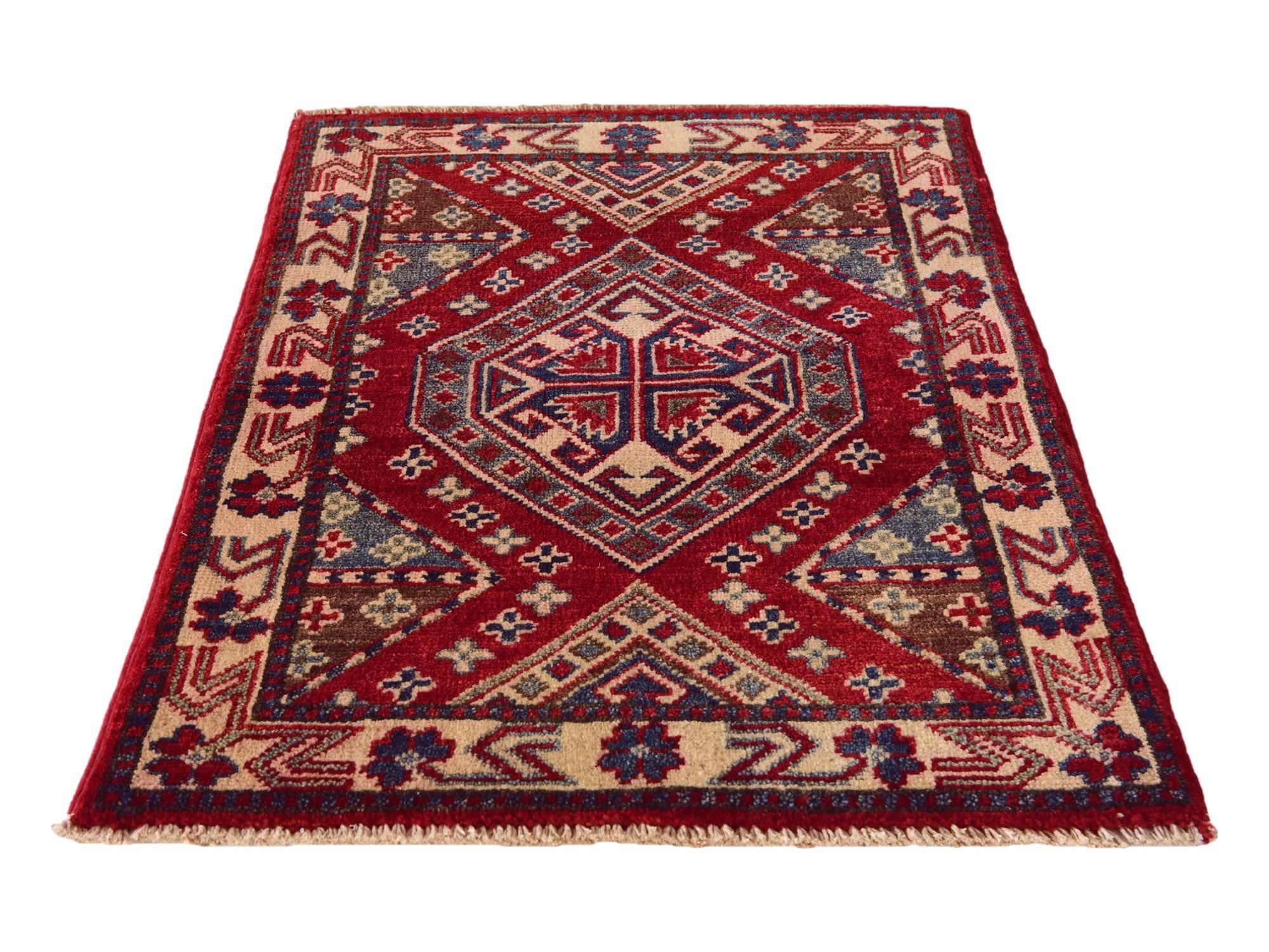 2' x 2' 8 Hand Knotted Kazak Rug