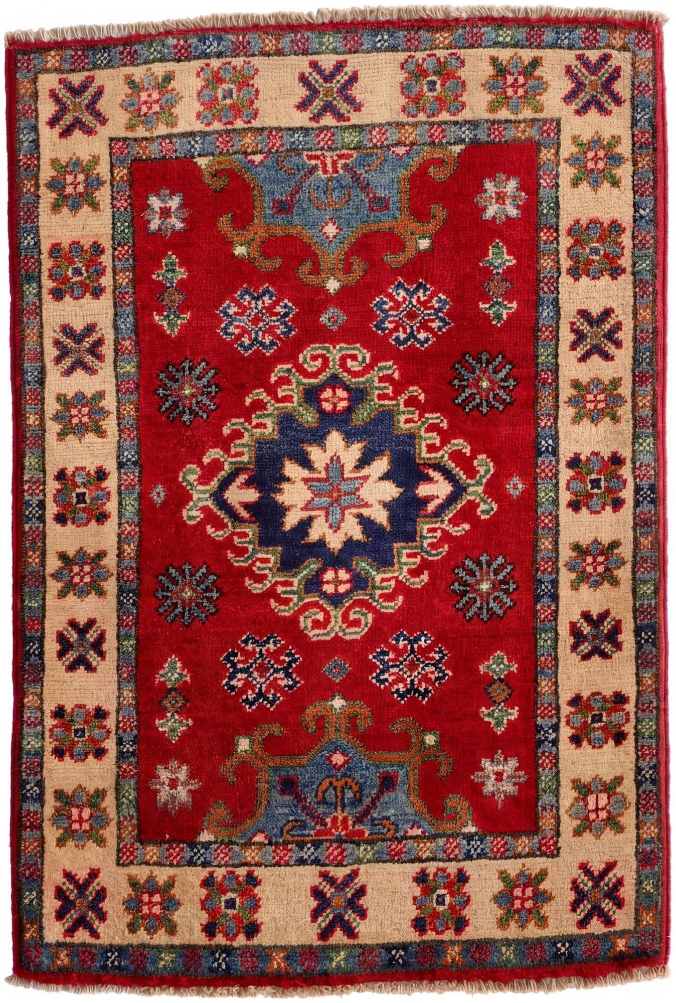 2' x 3' 1 Hand Knotted Kazak Rug